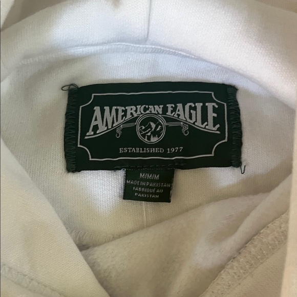 American Eagle Outfitters White Sweatshirt with Black Lettering - Picture 2 of 4
